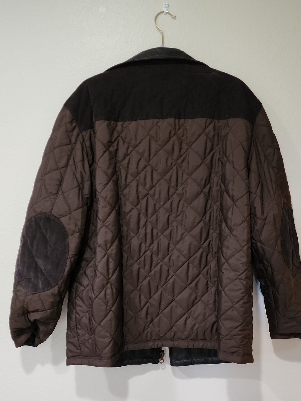 Faconnable Jacket Lambskin Leather Reversible Chore Coat Corduroy Brown size L - Picture 14 of 14